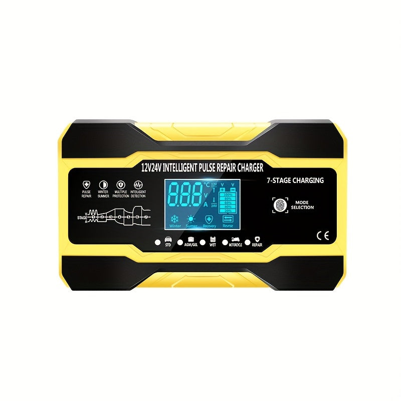 12V/24V 180W Smart Battery Charger – 7-Stage Fast Charger for Car & Bike