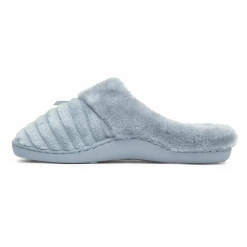 The Slipper Company Womens Slippers Blue Adults Ladies Mule Faux Fur Cleora SIZE