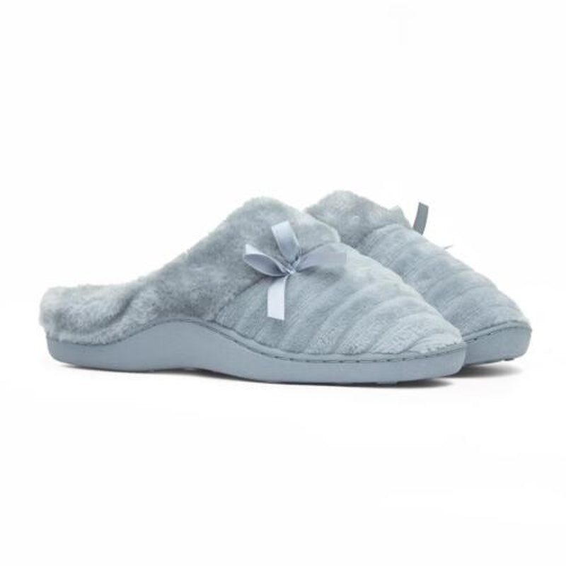 The Slipper Company Womens Slippers Blue Adults Ladies Mule Faux Fur Cleora SIZE