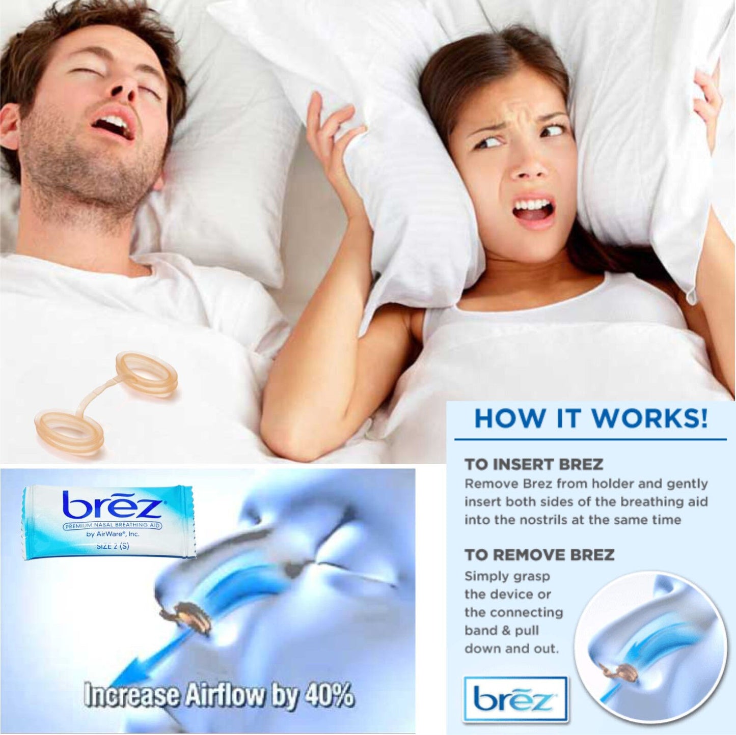 7X anti Snoring Aids Breathe Sleep Brez Nasal Dilators Stop No Strip Nose Vent