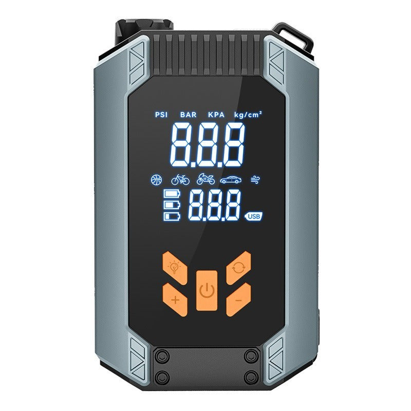 Portable Wireless Air Compressor USB Rechargeable Pump with LED & Gauge