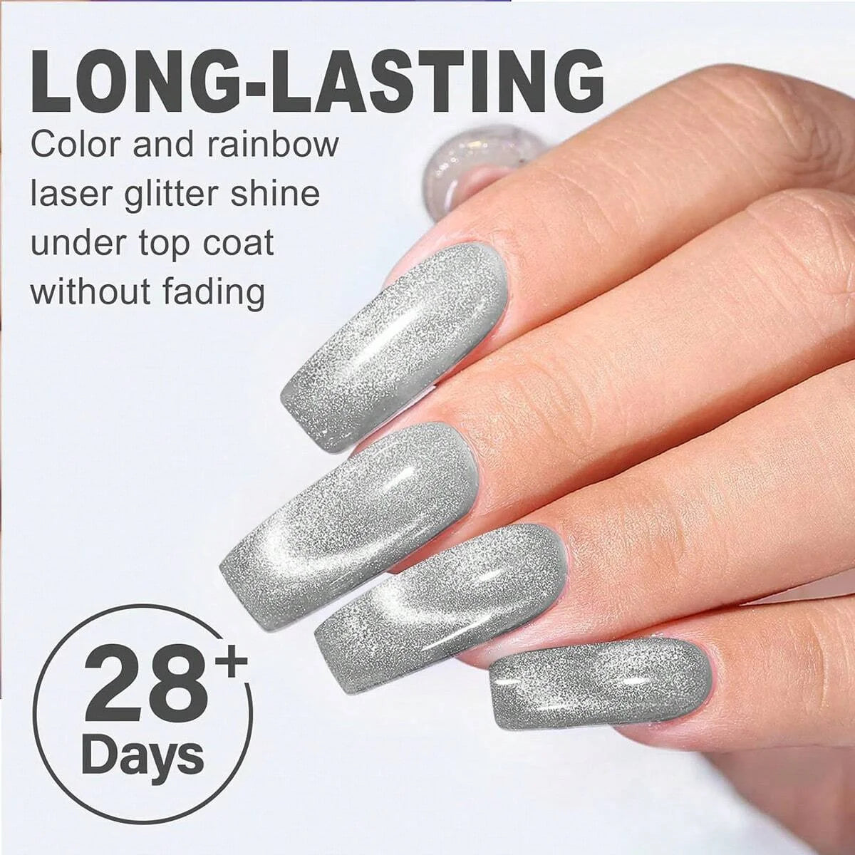 6pc Cat Eye Magnetic Gel Nail Polish Set Holographic UV Soak Off Glitter