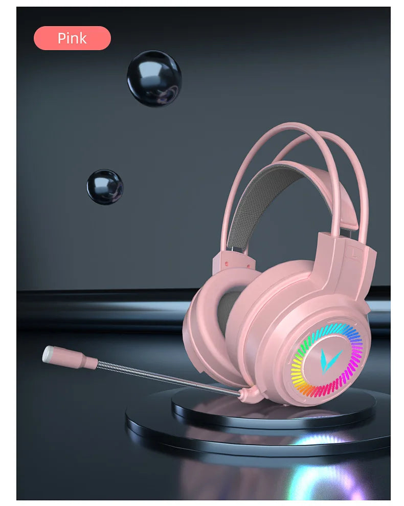 7.1 Stereo Gaming Headset with Mic LED Light Virtual Surround for PC Gamer