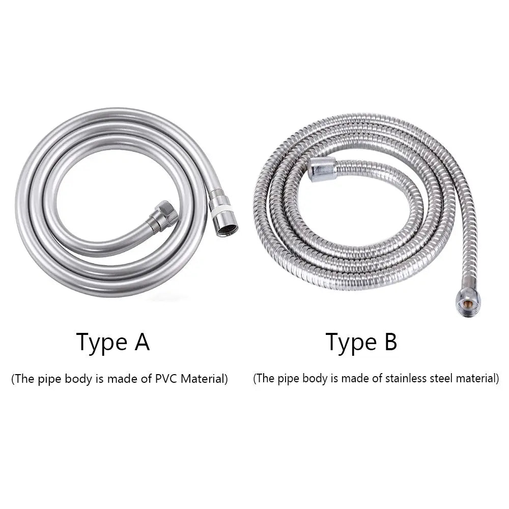 1–2m PVC Shower Hose – Flexible Anti-Tangle Extension for Handheld Heads