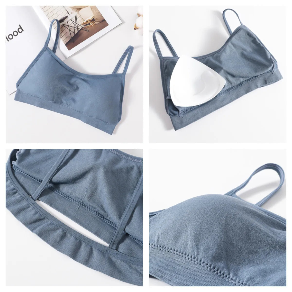 seamless Backless Tube Top Bra Wireless Bralette with Removable Pads