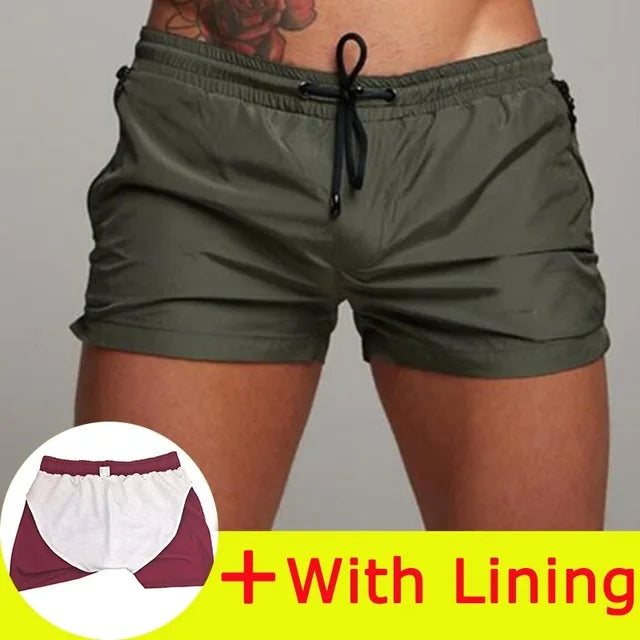 Mens Swimwear Sexy Swim Briefs, Beach Board Shorts, Sporty Surf Trunks