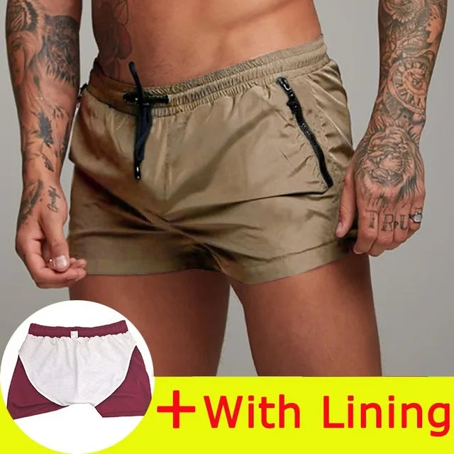 Mens Swimwear Sexy Swim Briefs, Beach Board Shorts, Sporty Surf Trunks