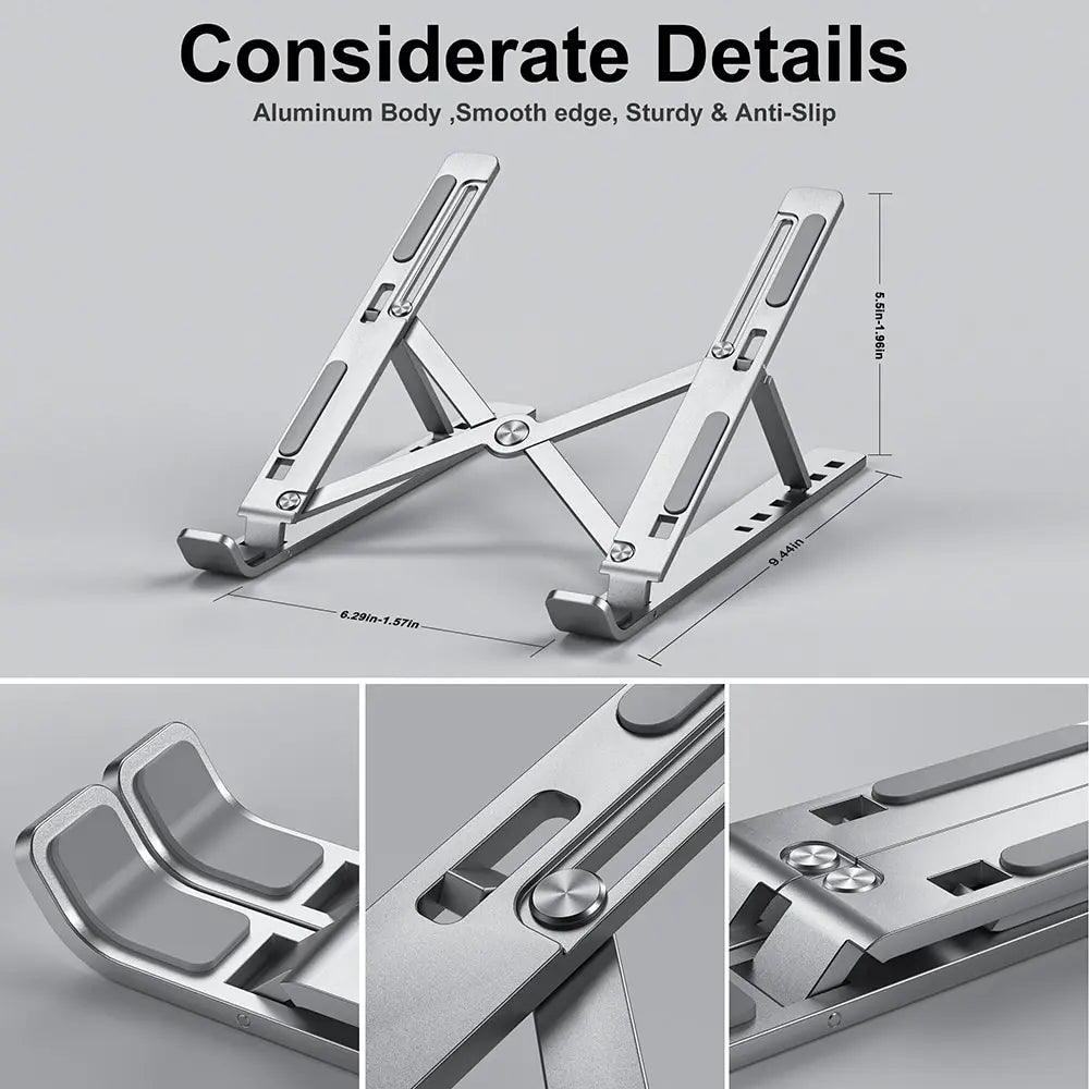 Portable Aluminum Laptop Stand Foldable Notebook Holder for MacBook PC