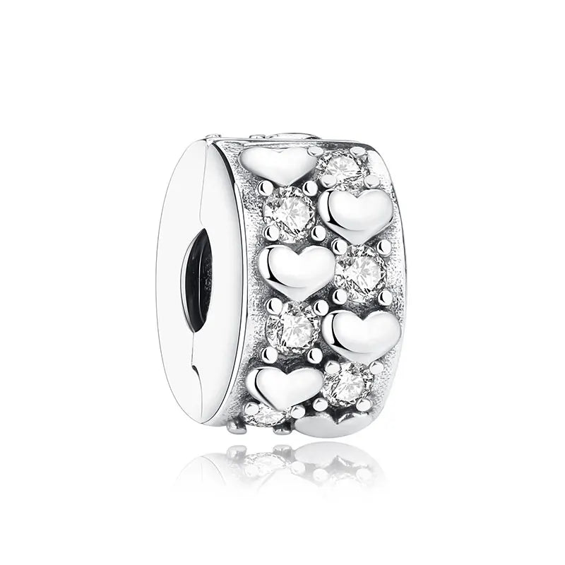 925 Silver Love Heart Charm Bead for Bracelets & Necklaces Valentine's Gift
