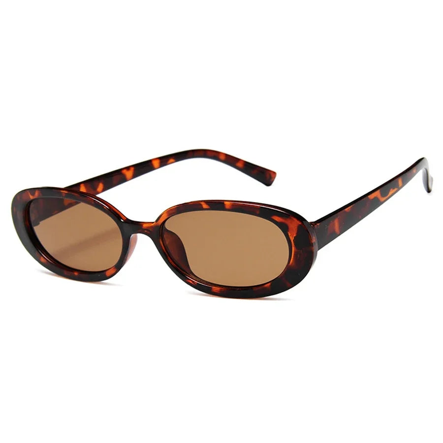 Retro Oval Sunglasses Unisex Metal Frame UV400 Classic Outdoor Eyewear
