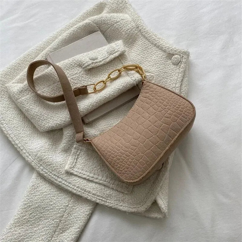 Luxury Felt Armpit Tote Fashionable Crescent & Square Handbag for Women