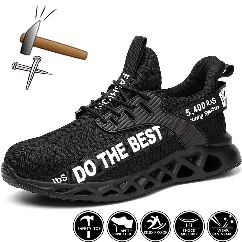 Unisex Steel Toe Safety Work Shoes Lightweight Anti-Puncture Sneakers