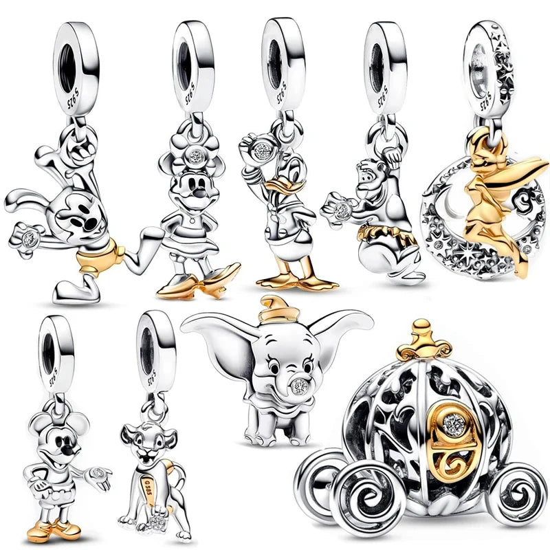 Disney Stitch Minnie Winnie Charm Dangle Beads Fit Pandora Bracelet