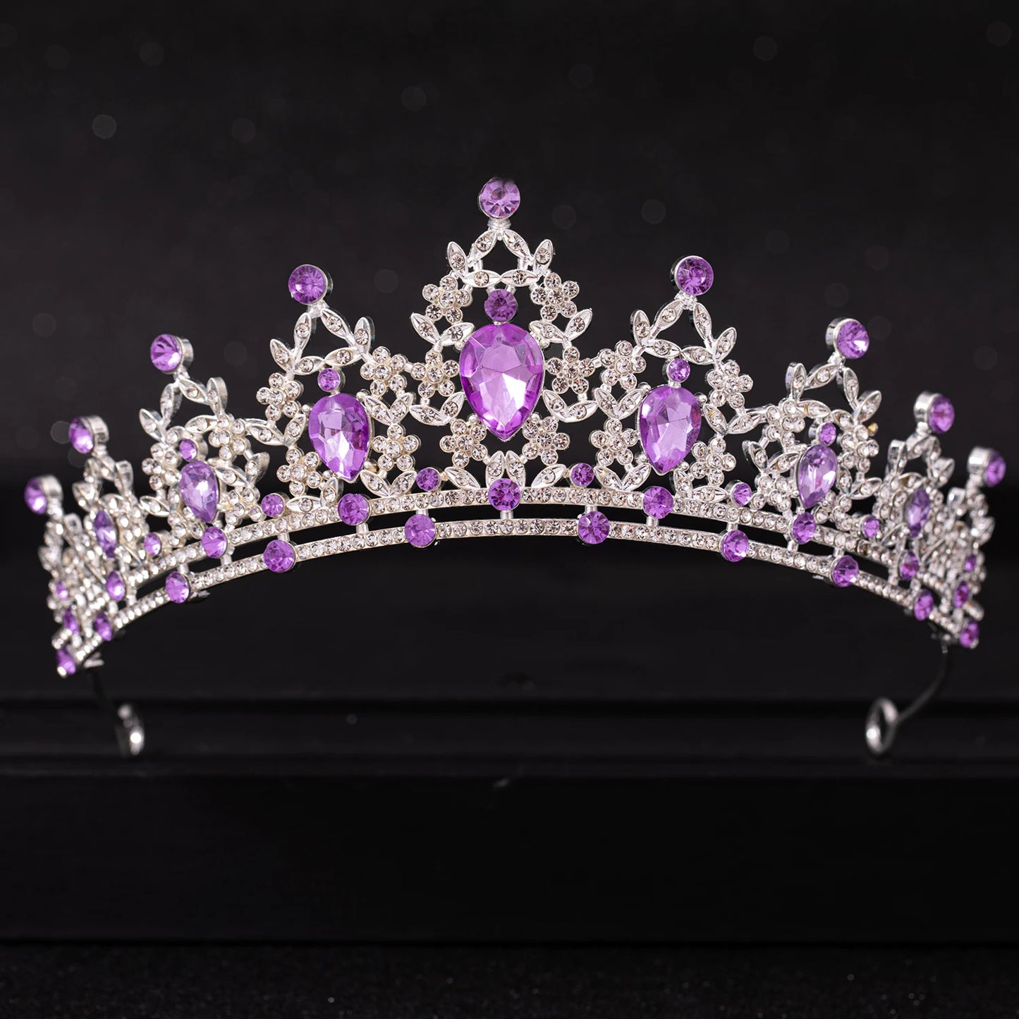 Crystal Bridal Tiara Silver Wedding Crown Diadem Headpiece Hair Jewelry