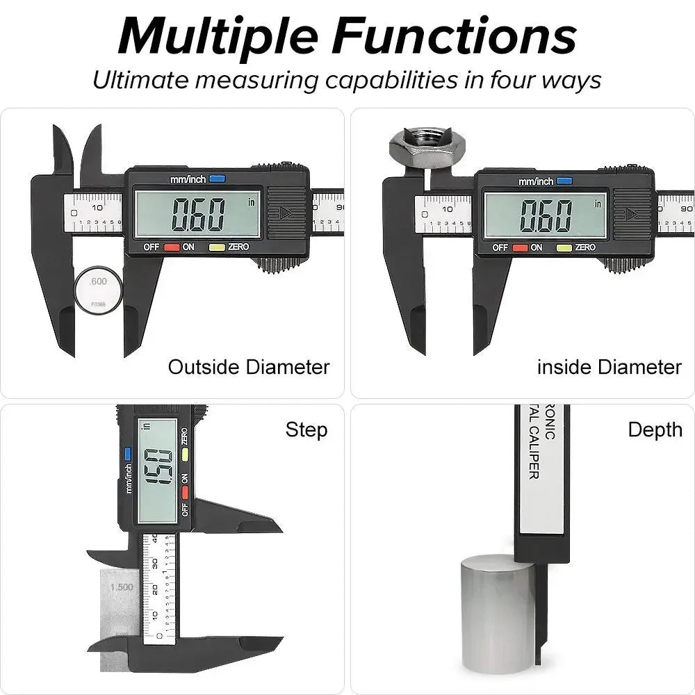 150mm/100mm Electronic Digital Caliper Carbon Fiber Vernier Micrometer Measuring Tool"