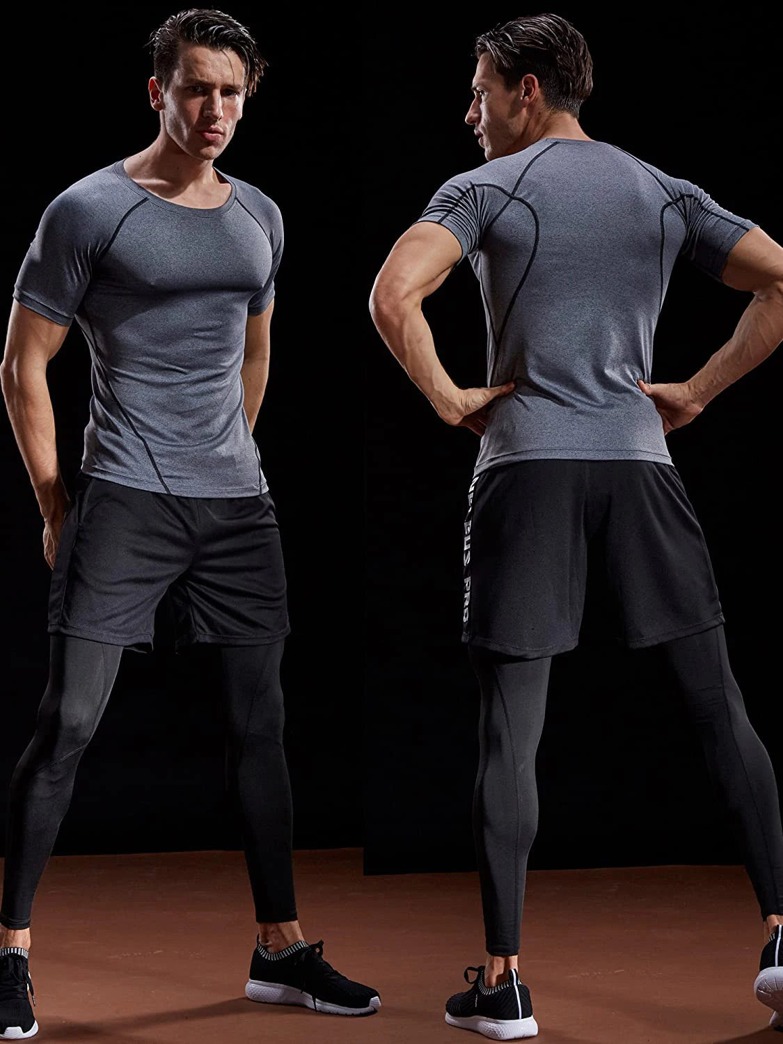 Men's Compression T-Shirt Quick-Dry Running Gym Workout Sportswear