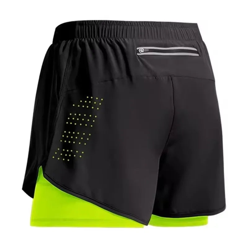 Men's Quick-Dry Double Layer Running Shorts – Fitness, Workout, Bodybuilding Sport Shorts