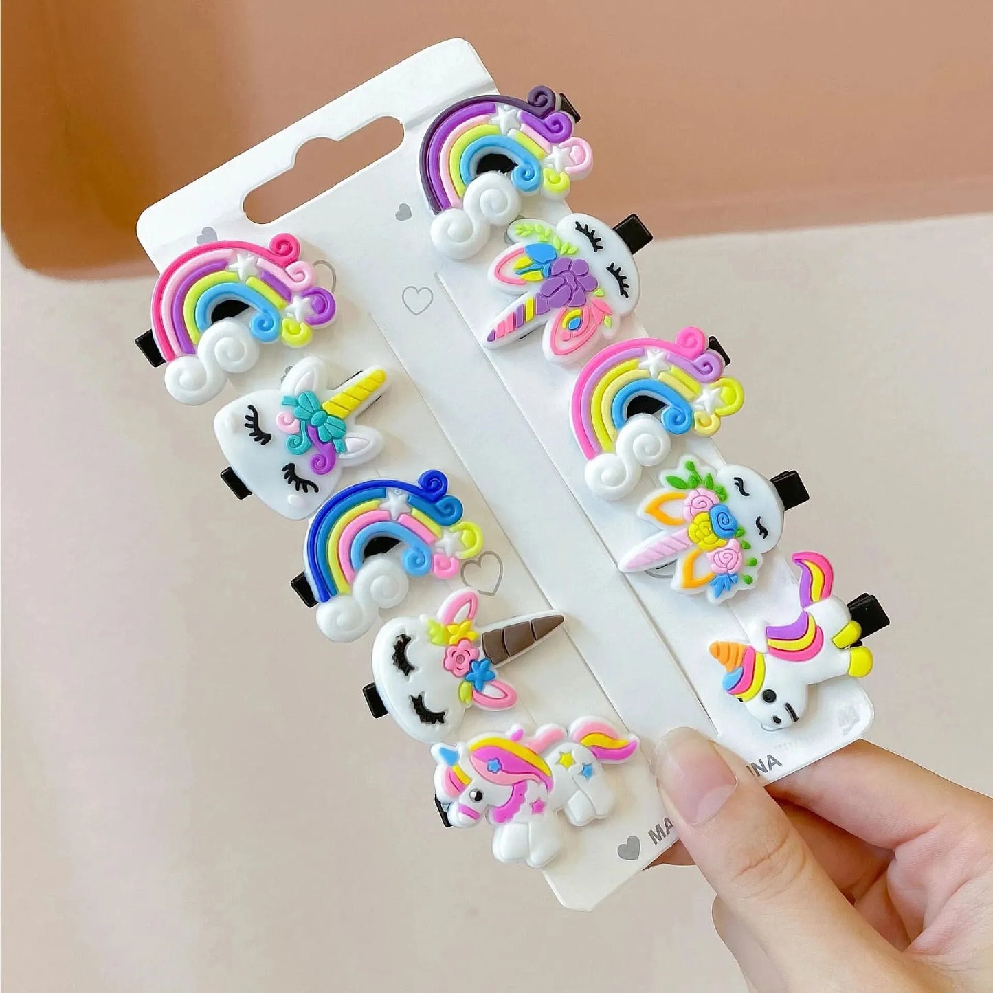10PCS Girls Cute Unicorn Hair Clips Kids Hairpins Barrettes Accessories
