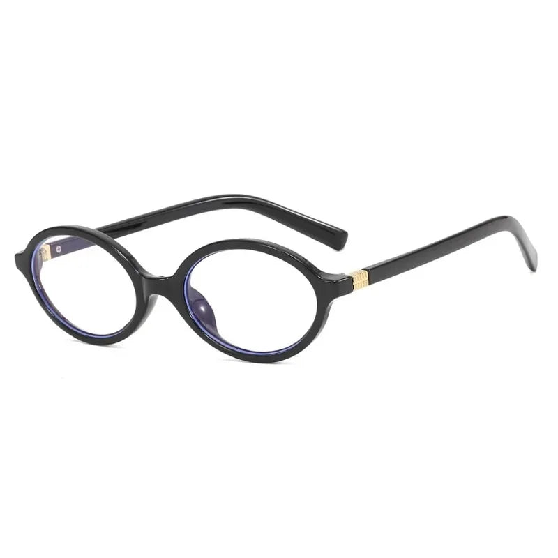 Small Oval Leopard Frame Fashion Glasses for Women Decorative Eyewear