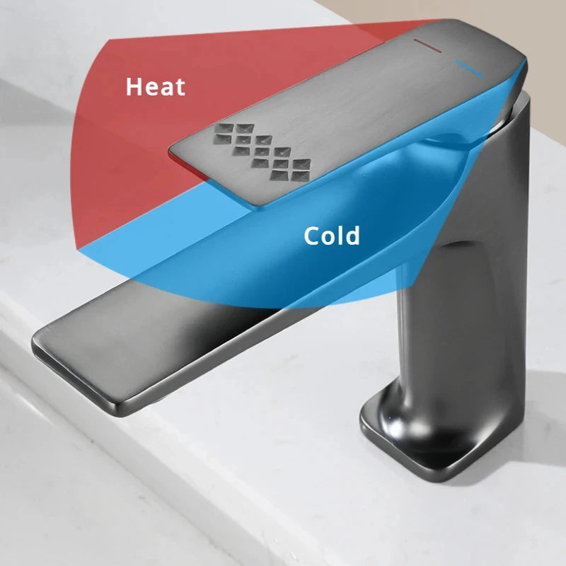 High-End Bathroom Sink Brass Core Anti-Splash Hot & Cold Mixer Tap