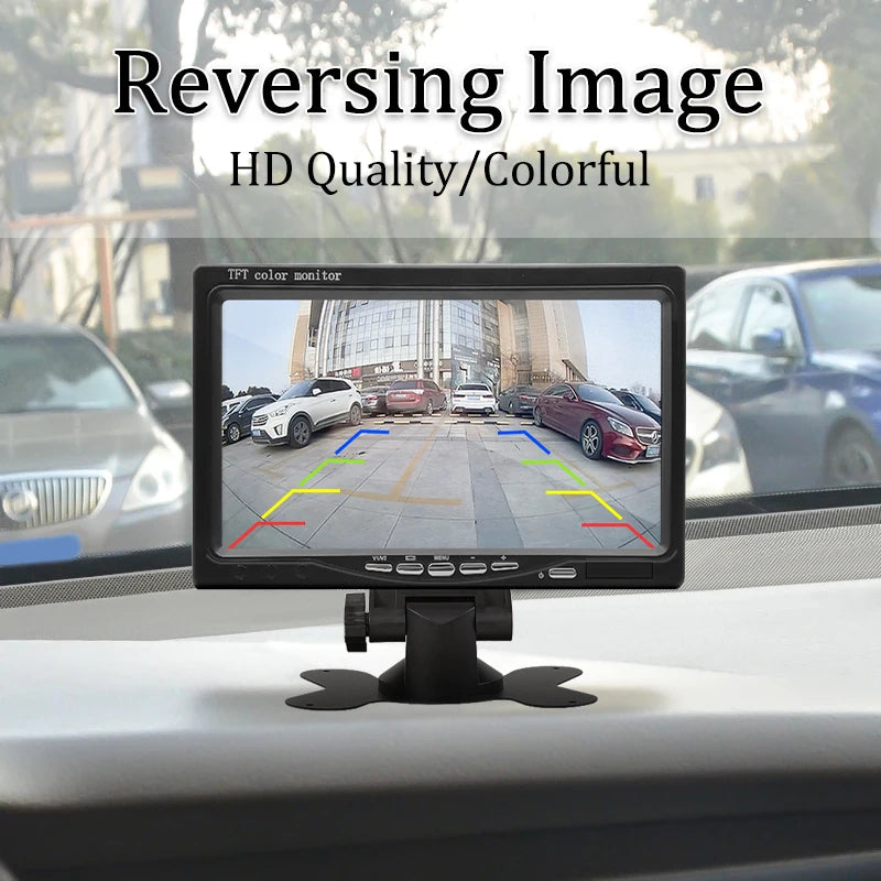 7'' Car Monitor 800×480 HD Screen with Dual Video Input for Rear Camera