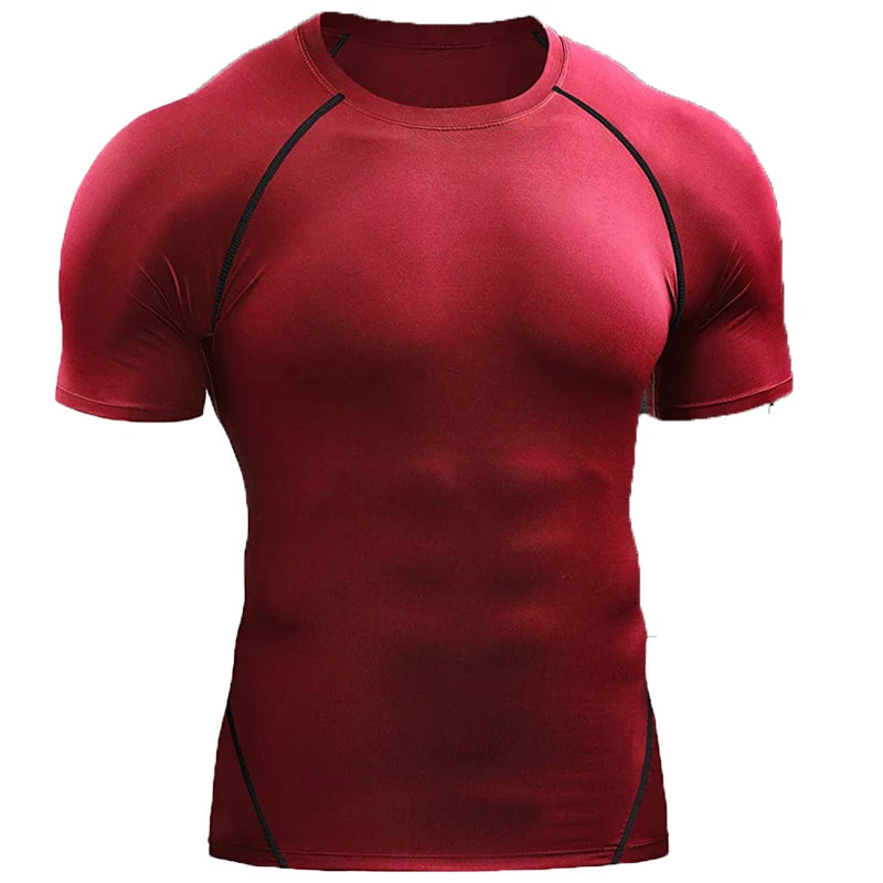 Men's Compression T-Shirt Quick-Dry Running Gym Workout Sportswear