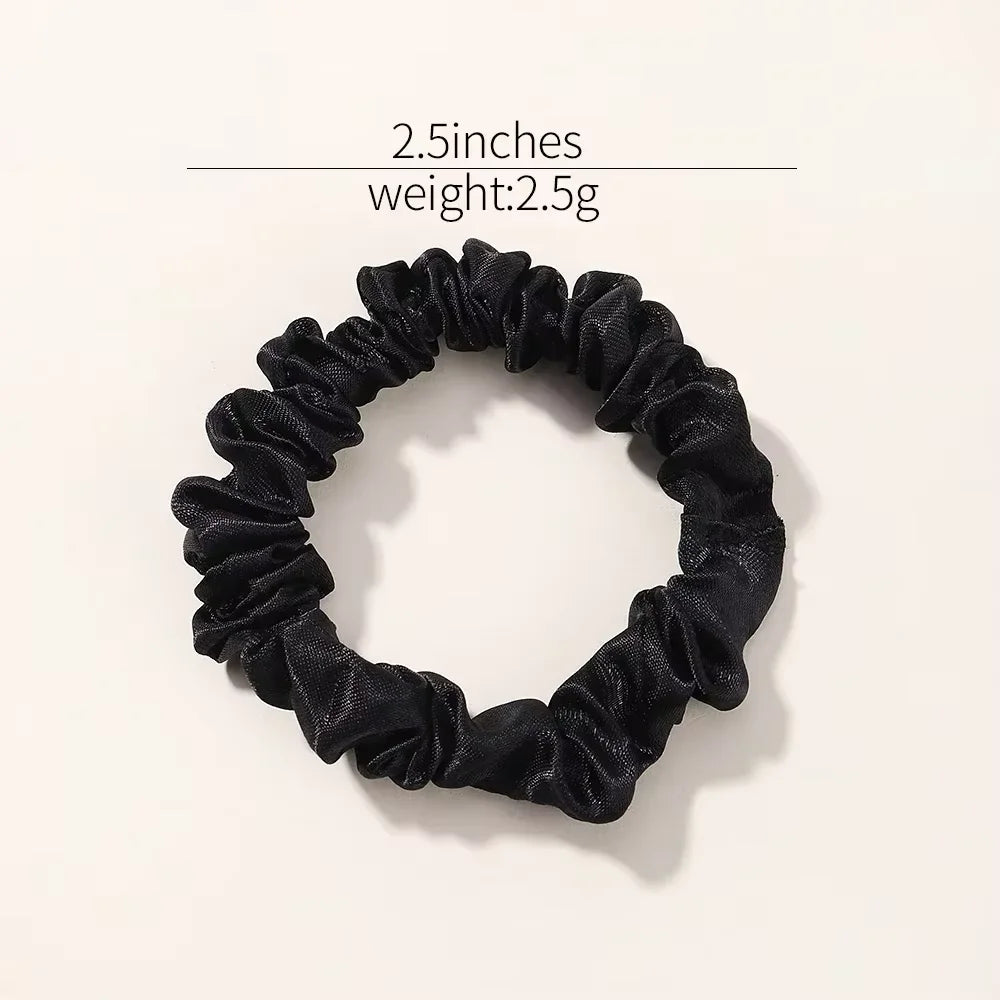6PCS Silk Hair Scrunchies Women Elastic Ponytail Ties Solid Color Bands