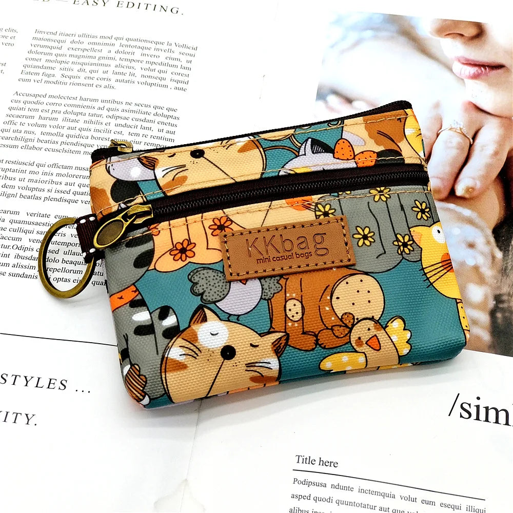 Cute Animal Zipper Wallet Small Coin Purse & Card Holder for Students & Women