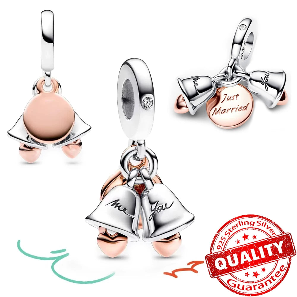 Rose Gold Heart Padlock Key Charm 925 Sterling Silver Bracelet Jewellery Gift