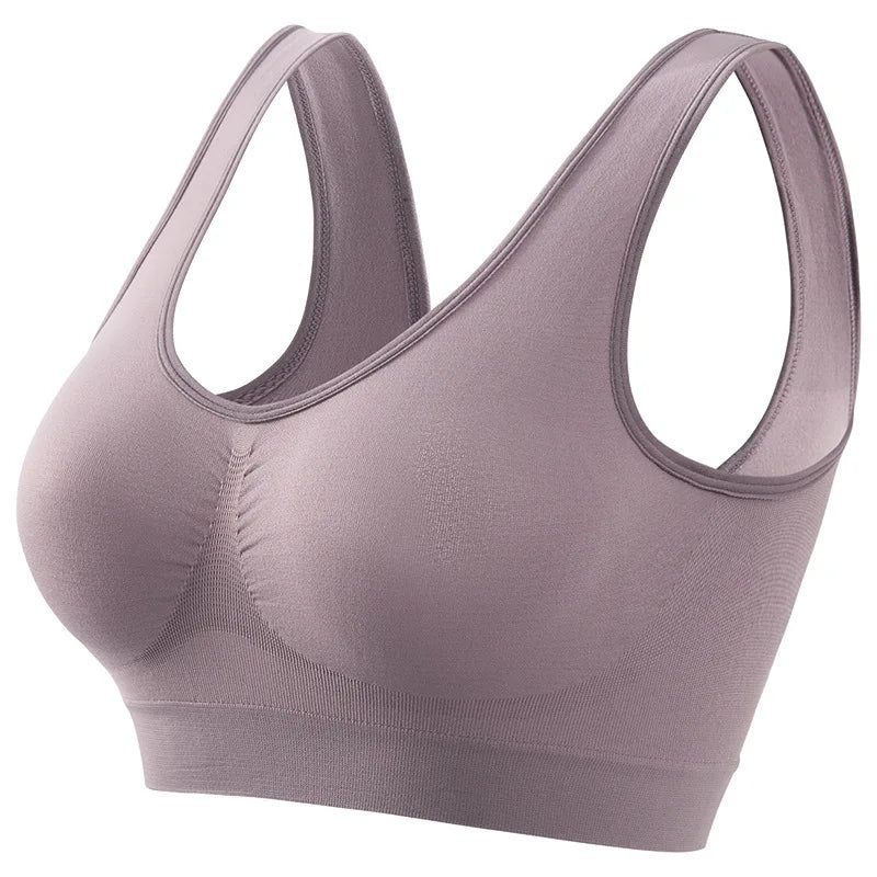 Women's Seamless Sports Bra Wireless Yoga Vest with Removable Pads