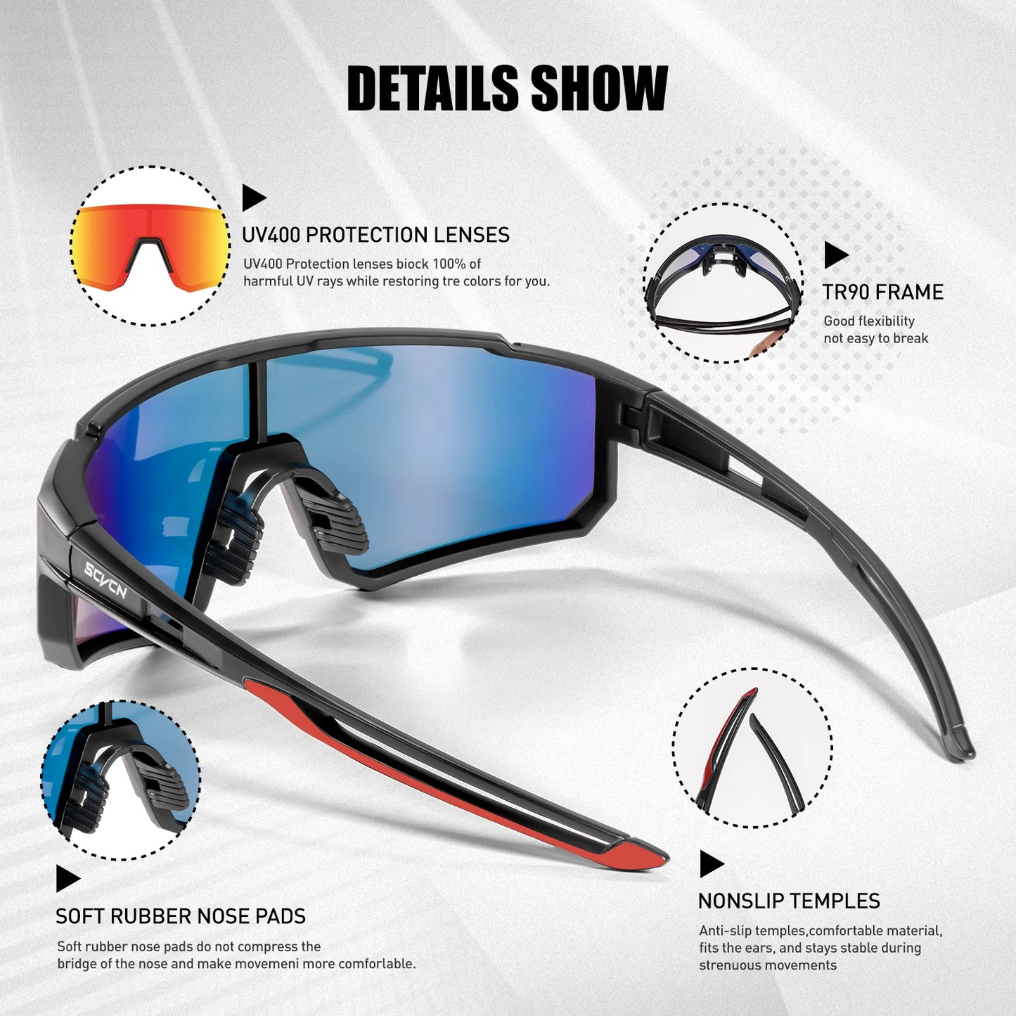 Men’s Sports Sunglasses – UV400 Protection for Cycling, Hiking, Golf & Outdoor Use