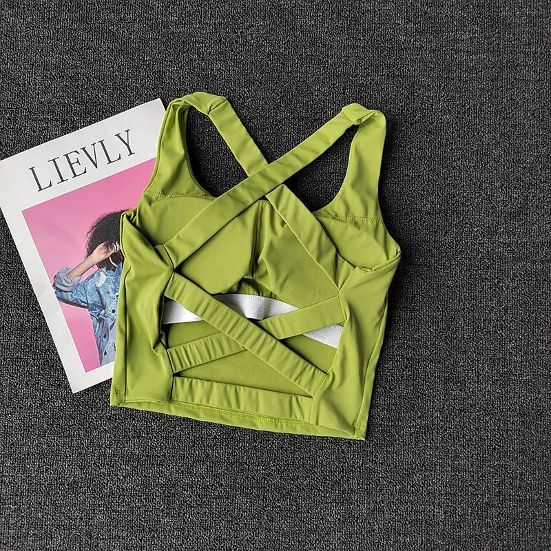 Women's Push Up Sports Bra – Breathable Fitness Yoga Gym Bralette Top