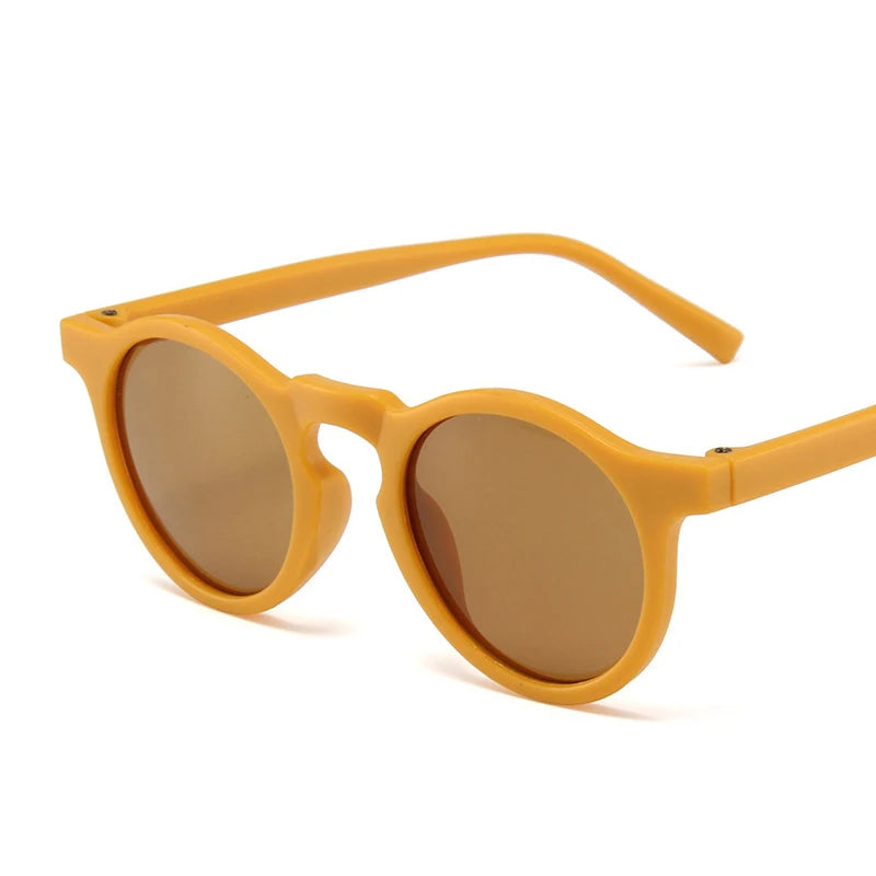 Kids Vintage Round UV400 Sunglasses Frosted Acrylic Fashion Shades