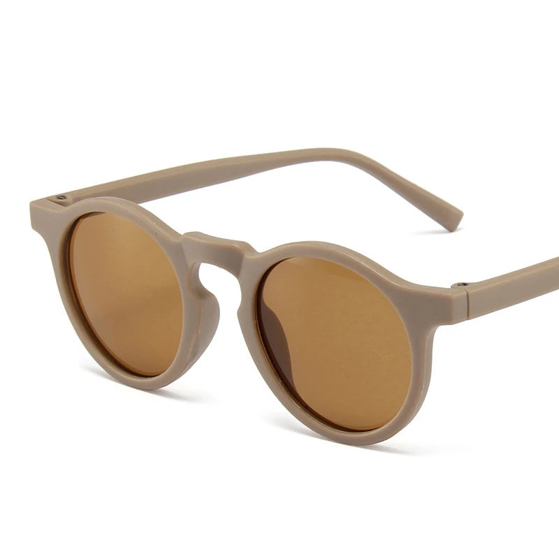 Kids Vintage Round UV400 Sunglasses Frosted Acrylic Fashion Shades