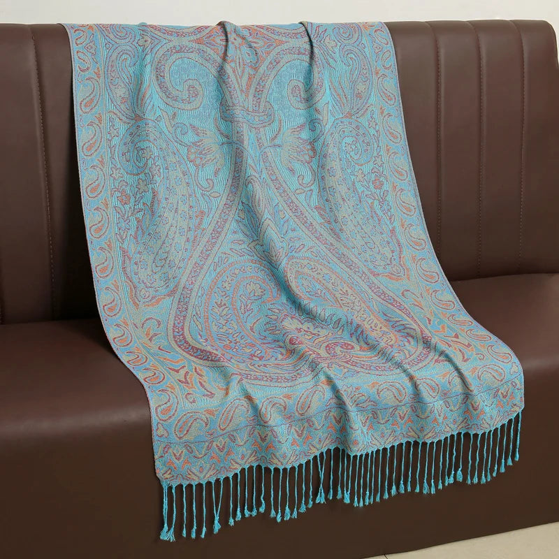 Women's Cashmere Pashmina Shawl Warm Winter Scarf Wrap with Elegant Print