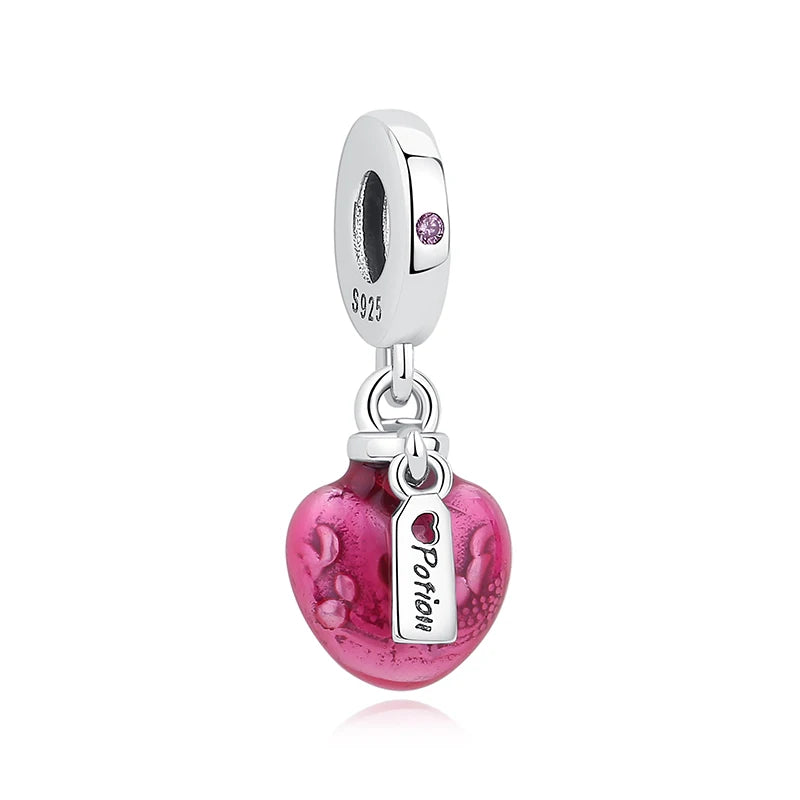 925 Silver Love Heart Charm Bead for Bracelets & Necklaces Valentine's Gift