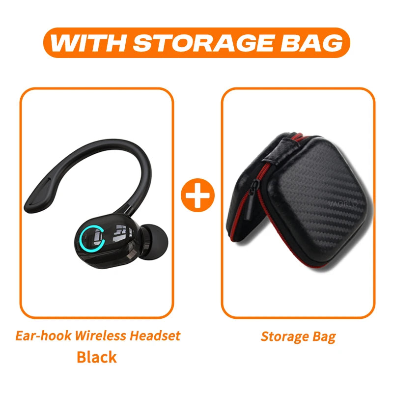 Bluetooth 5.2 Wireless Earphones Waterproof HiFi Stereo Earbuds, Ear Hook, Mic, Sports & Music