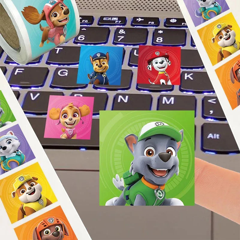 500PCS Cartoon Paw Patrol Stickers Kids Reward Envelope Sealing DIY Decor