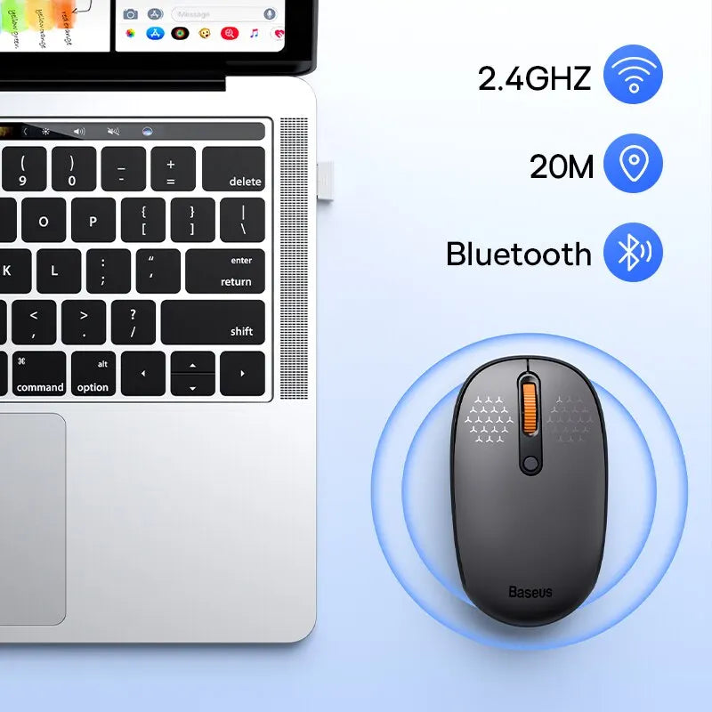 Wireless Bluetooth 5.0 Mouse 1600 DPI Silent Click for Laptop PC Gaming