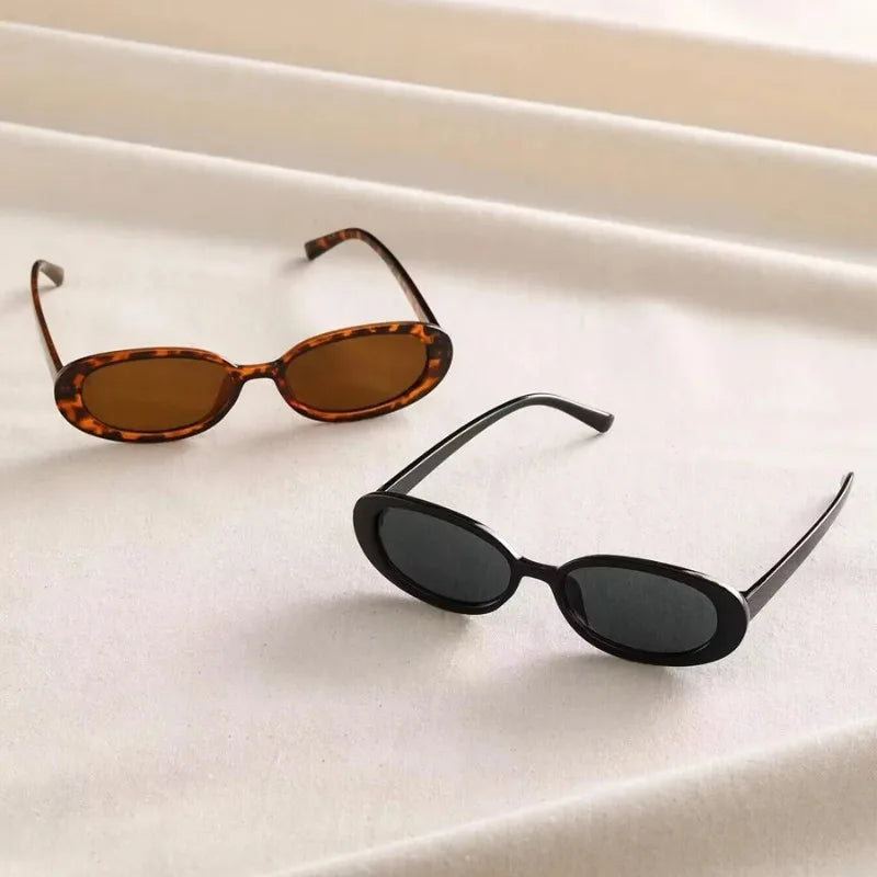 Retro Oval Sunglasses Unisex Metal Frame UV400 Classic Outdoor Eyewear