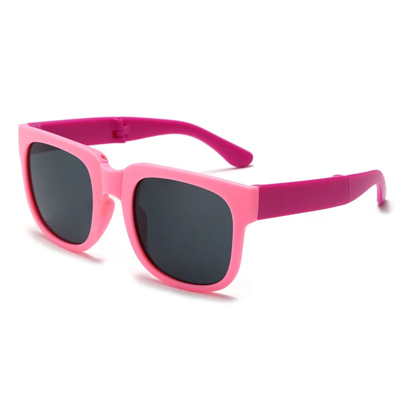 Kids Colorful Foldable Sunglasses UV400 Square Shades for Boys & Girls