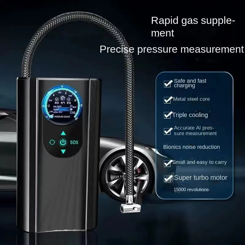 Wireless Car Air Compressor – Electric Tire Inflator Pump for Auto & Bike