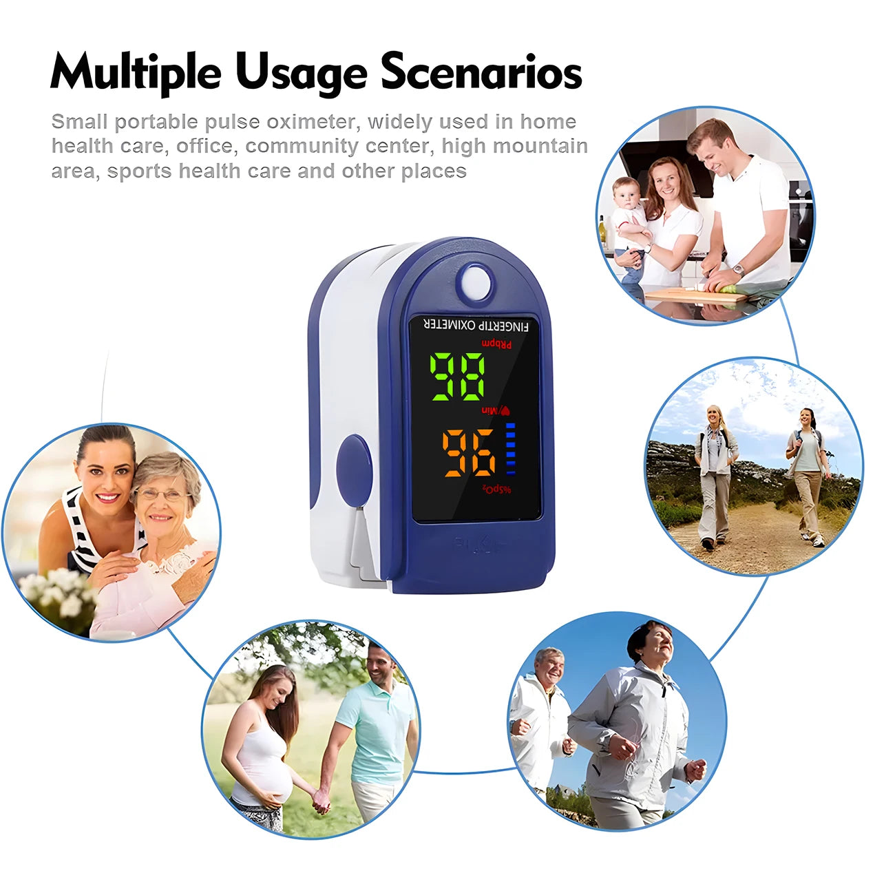 Portable Digital Finger Pulse Oximeter OLED Blood Oxygen & Heart Rate Monitor for Health Diagnostics"