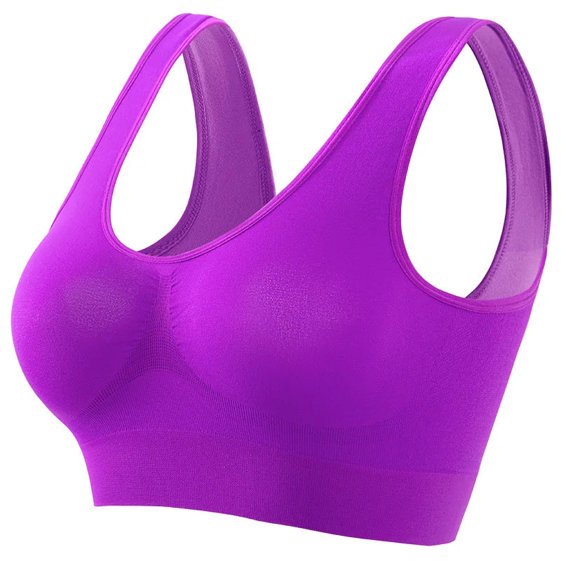 Women's Seamless Sports Bra Wireless Yoga Vest with Removable Pads