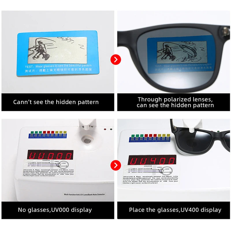 Classic Polarized Square Sunglasses Unisex Retro Anti-Glare UV400 Shades