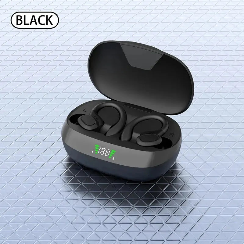True Wireless Earbuds Ear Hook Sport HiFi Stereo Waterproof Headset w/Mic