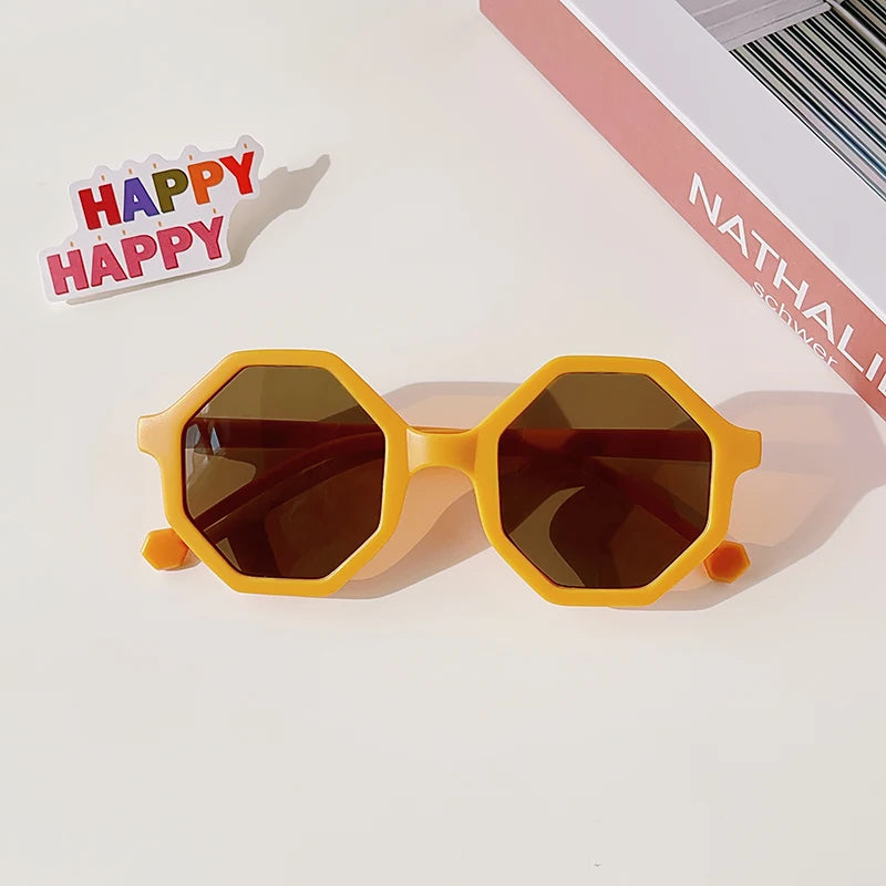 Kids Vintage Round UV400 Sunglasses Frosted Acrylic Fashion Shades