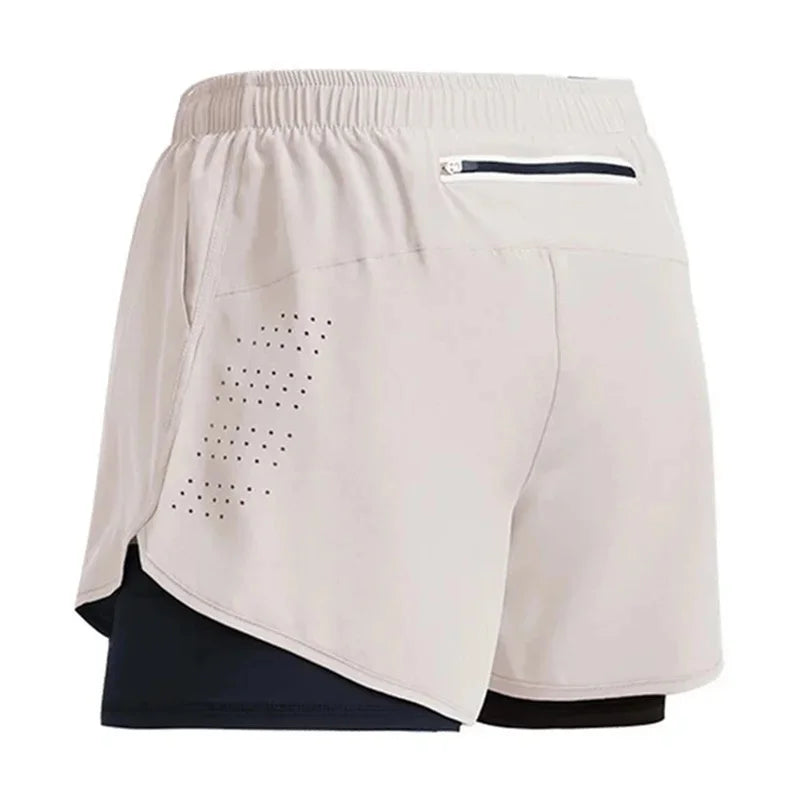 Men's Quick-Dry Double Layer Running Shorts – Fitness, Workout, Bodybuilding Sport Shorts