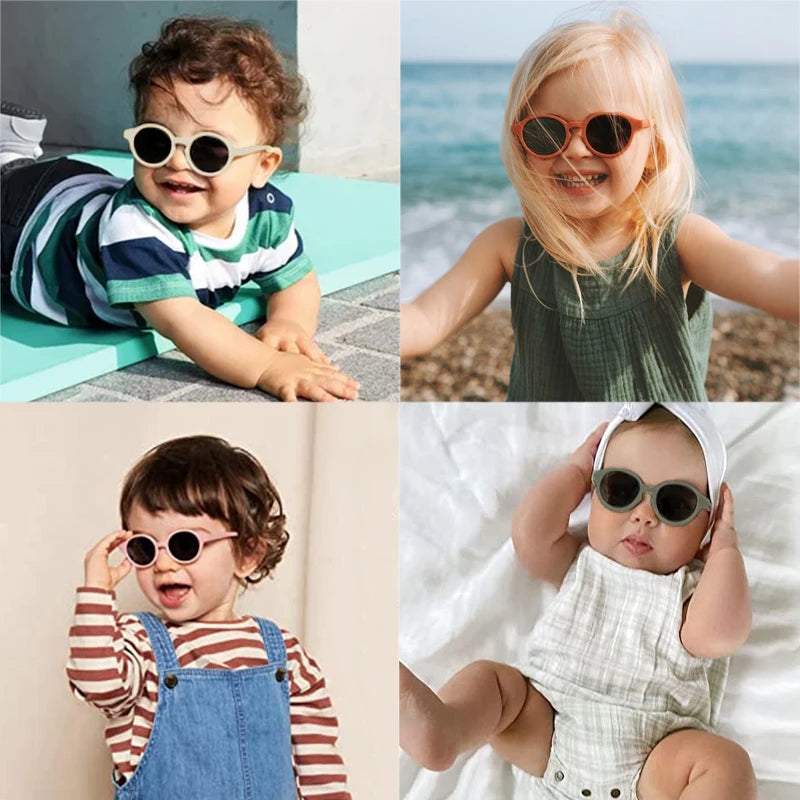 Kids Vintage Round UV400 Sunglasses Frosted Acrylic Fashion Shades