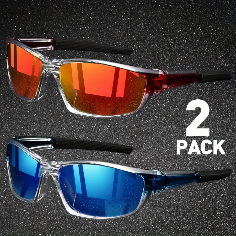2 Pairs Men's Polarized Sports Sunglasses – Night Vision Driving Shades